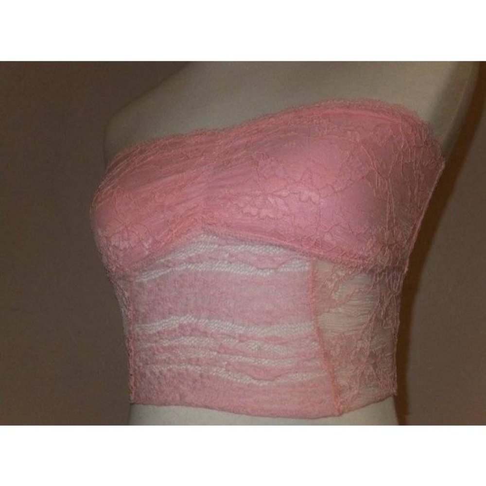 FREE PEOPLE Lace Bandeau Bralette Bra Peach Medium NEW